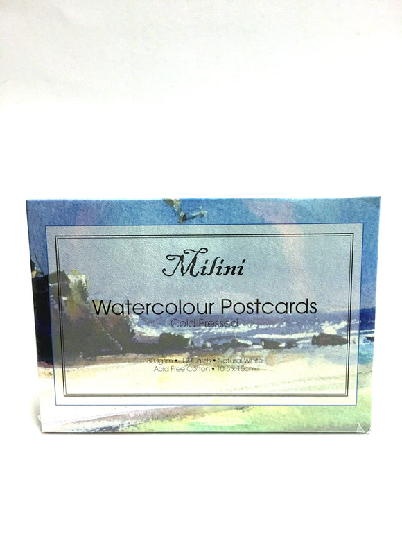 Milini Watercolour Postcards 12 Pack