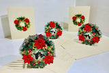 Christmas Poinsettia Wreath 3D Card