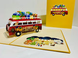 Santa's Vintage Kombi Van Christmas 3D Card