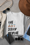 "Eat, Art, Sleep, Repeat" Men's Cotton Crew Tee Shirt